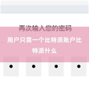 用户只需一个比特派账户比特派什么